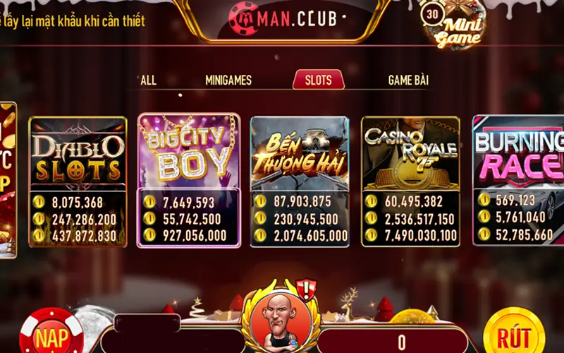 Kho game khủng tại cổng Manclub